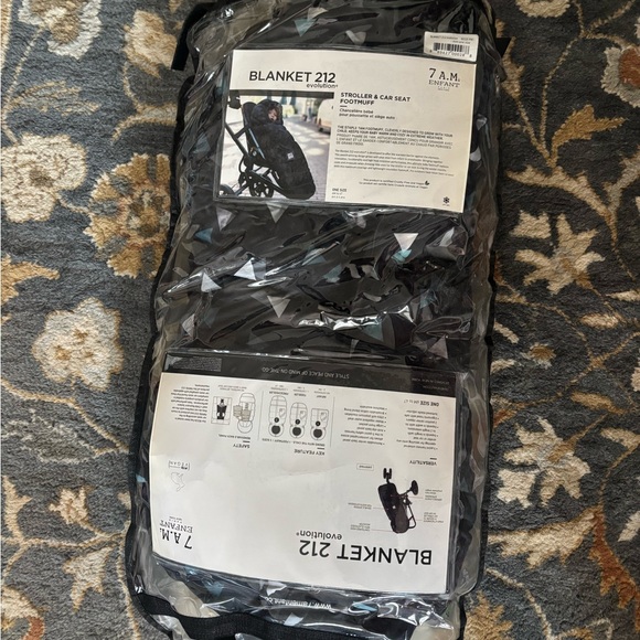 7AM Enfant Stroller Footmuff Blanket 212 Evolution, Aqua Triangles, Cotton - Picture 5 of 7